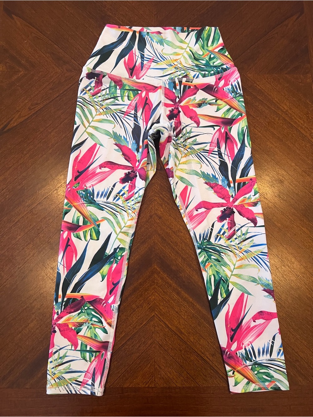 Evolution and Creation Tropical Floral Leggings - Pink, Green, Blue
